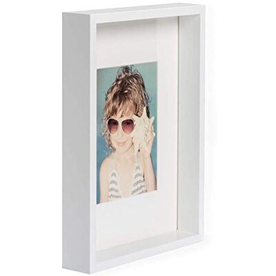 A4, 21 x 30 cm Box Cadre Photo avec Passe-Partout 13 x 18 cm, Blanc - Publicité A4, 21 x 30 cm Box Cadre Photo avec Passe-Partout 13 x 18 cm, Blanc - Publicité