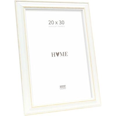 Cadre photo Deknudt 20x30 bois blanc - Picture Frame - Publicité Cadre photo Deknudt 20x30 bois blanc - Picture Frame - Publicité
