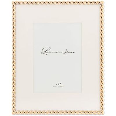 Lawrence Frames Rope Design Cadre en métal 20,3 x 25,4 cm Doré mat 12,7 x 17, - Publicité Lawrence Frames Rope Design Cadre en métal 20,3 x 25,4 cm Doré mat 12,7 x 17, - Publicité