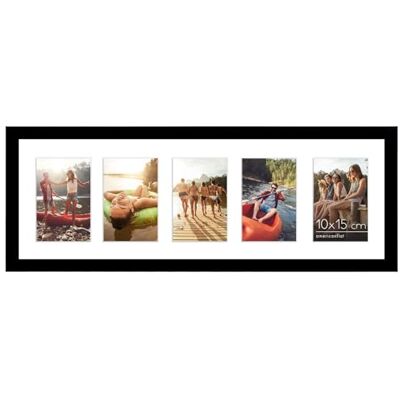 Americanflat Cadre Photo 10x15 cm Noir Cadre Pêle-Mêle 20x61 cm sans Passe-Partout ou avec Passe-Partout pour Cinq Photos 15x10 cm avec Verre Résistant aux Chocs - Publicité Americanflat Cadre Photo 10x15 cm Noir Cadre Pêle-Mêle 20x61 cm sans Passe-Partout ou avec Passe-Partout pour Cinq Photos 15x10 cm avec Verre Résistant aux Chocs - Publicité