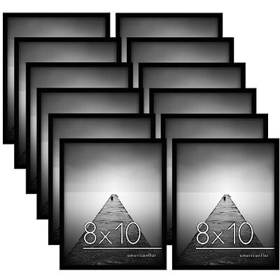 Americanflat Lot de 12 cadres photo de 20,3 x 25,4 cm avec verre poli Formats horizontaux et verticaux pour mur et table Noir - Publicité Americanflat Lot de 12 cadres photo de 20,3 x 25,4 cm avec verre poli Formats horizontaux et verticaux pour mur et table Noir - Publicité