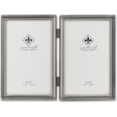 Lawrence Frames Cadre photo à double charnière en étain antique 4 x 6 cm Motif bordure de perles - Publicité Lawrence Frames Cadre photo à double charnière en étain antique 4 x 6 cm Motif bordure de perles - Publicité