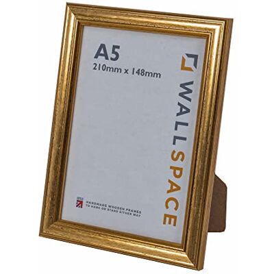 Wall Space Cadre photo A5 doré Cadre photo A5 Cadre photo en bois doré Verre véritable - Publicité Wall Space Cadre photo A5 doré Cadre photo A5 Cadre photo en bois doré Verre véritable - Publicité