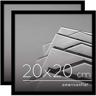 Americanflat Cadre Photo 20x20 cm Noir Cadre 20x20 cm avec Bordure Fine, Vitre Antichoc, Chevalet et Matériel de Suspension Intégré pour Mur et Surface Plane Lot de 2 - Publicité Americanflat Cadre Photo 20x20 cm Noir Cadre 20x20 cm avec Bordure Fine, Vitre Antichoc, Chevalet et Matériel de Suspension Intégré pour Mur et Surface Plane Lot de 2 - Publicité