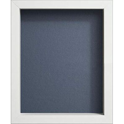 Frame Company Radcliffe Cadre photo en bois, boîte vitrine profonde, blanc, Pin, Dark Blue Backing Board, 30,5 x 20 cm - Publicité Frame Company Radcliffe Cadre photo en bois, boîte vitrine profonde, blanc, Pin, Dark Blue Backing Board, 30,5 x 20 cm - Publicité