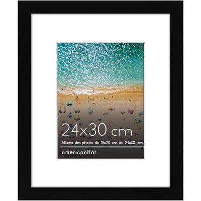 Americanflat Cadre Photo 24x30 cm Noir Cadre Photo 15x20 cm avec Passe-Partout ou 24x30 cm sans Passe-Partout Bois MDF avec Vitre Antichoc & Chevalet Mural ou pour Table - Publicité Americanflat Cadre Photo 24x30 cm Noir Cadre Photo 15x20 cm avec Passe-Partout ou 24x30 cm sans Passe-Partout Bois MDF avec Vitre Antichoc & Chevalet Mural ou pour Table - Publicité