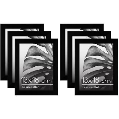 Americanflat Signature Collection Lot de 6 cadres photo de 12,7 x 17,8 cm avec plexiglas poli – Cadre photo en bois d'ingénierie – Cadre photo pour dessus de table et affichage mural – Noir - Publicité Americanflat Signature Collection Lot de 6 cadres photo de 12,7 x 17,8 cm avec plexiglas poli – Cadre photo en bois d'ingénierie – Cadre photo pour dessus de table et affichage mural – Noir - Publicité