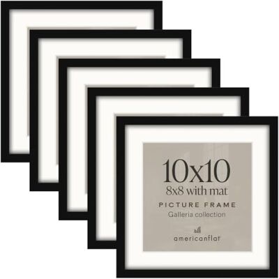 Americanflat Lot de cadres photo de 25,4 x 25,4 cm – Utilisation comme cadre photo de 20,3 x 20,3 cm avec passe-partout ou cadre de 25,4 x 25,4 cm sans passe-partout – Cadre photo de collage avec - Publicité Americanflat Lot de cadres photo de 25,4 x 25,4 cm – Utilisation comme cadre photo de 20,3 x 20,3 cm avec passe-partout ou cadre de 25,4 x 25,4 cm sans passe-partout – Cadre photo de collage avec - Publicité