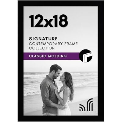 Americanflat 12x18 Poster Frame with Shatter-Resistant Glass Signature Collection Gallery-Style Frames Made of Engineered Wood Photo Frame for Wall Display Black - Publicité Americanflat 12x18 Poster Frame with Shatter-Resistant Glass Signature Collection Gallery-Style Frames Made of Engineered Wood Photo Frame for Wall Display Black - Publicité