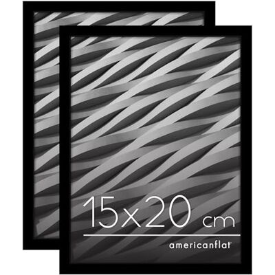 Americanflat Cadre Photo 15x20 cm Noir Cadre 20x15 cm avec Bordure Fine, Vitre Antichoc, Chevalet et Matériel de Suspension Intégré pour Mur et Surface Plane Lot de 2 - Publicité Americanflat Cadre Photo 15x20 cm Noir Cadre 20x15 cm avec Bordure Fine, Vitre Antichoc, Chevalet et Matériel de Suspension Intégré pour Mur et Surface Plane Lot de 2 - Publicité