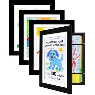 Americanflat Cadre Dessin Enfant à Changer A4 Noir avec Passe-Partout et 25,5 x 32 cm sans Passe-Partout Cadres avec Ouverture Frontale Pouvant Contenir 100 Pièces Lot de 4 - Publicité Americanflat Cadre Dessin Enfant à Changer A4 Noir avec Passe-Partout et 25,5 x 32 cm sans Passe-Partout Cadres avec Ouverture Frontale Pouvant Contenir 100 Pièces Lot de 4 - Publicité
