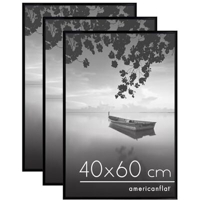 Americanflat Cadre Photo 40x60 cm Noir Cadre 60x40 cm avec Encadrement Fin et Plexi Poli Matériel de Suspension Intégré pour Mur Suspension Horizontale ou Verticale Lot de 3 - Publicité Americanflat Cadre Photo 40x60 cm Noir Cadre 60x40 cm avec Encadrement Fin et Plexi Poli Matériel de Suspension Intégré pour Mur Suspension Horizontale ou Verticale Lot de 3 - Publicité
