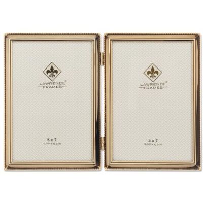 Lawrence Frames 11757D Cadre photo classique double à bordure perles 12,7 x 17,8 cm Doré - Publicité Lawrence Frames 11757D Cadre photo classique double à bordure perles 12,7 x 17,8 cm Doré - Publicité