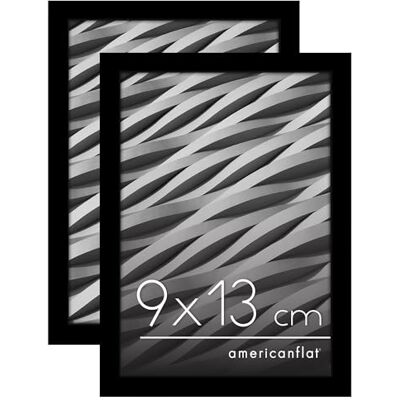 Americanflat Cadre Photo 9x13 cm Noir Cadre 9x13 cm avec Bordure Fine, Vitre Antichoc, Chevalet et Matériel de Suspension Intégré pour Mur et Surface Plane Lot de 2 - Publicité Americanflat Cadre Photo 9x13 cm Noir Cadre 9x13 cm avec Bordure Fine, Vitre Antichoc, Chevalet et Matériel de Suspension Intégré pour Mur et Surface Plane Lot de 2 - Publicité