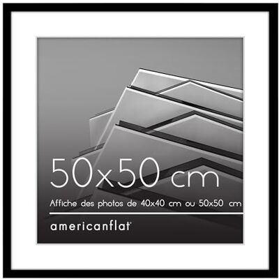 Americanflat Cadre 50x50 cm Noir Cadre Photo 40x40 cm avec Passe-Partout ou 50x50 cm sans Passe-Partout Plexi Poli - Publicité Americanflat Cadre 50x50 cm Noir Cadre Photo 40x40 cm avec Passe-Partout ou 50x50 cm sans Passe-Partout Plexi Poli - Publicité