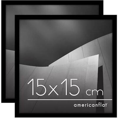 Americanflat Cadre Photo 15x15 cm Noir Cadre 15x15 cm avec Bordure Fine, Vitre Antichoc, Chevalet et Matériel de Suspension Intégré pour Mur et Surface Plane Lot de 2 - Publicité Americanflat Cadre Photo 15x15 cm Noir Cadre 15x15 cm avec Bordure Fine, Vitre Antichoc, Chevalet et Matériel de Suspension Intégré pour Mur et Surface Plane Lot de 2 - Publicité