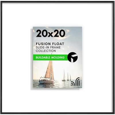 Americanflat Fusion Float Collection Cadre photo flottant 50,8 x 50,8 cm avec plexiglas poli – À utiliser comme cadre de 20 x 25,4 cm avec passe-partout ou cadre de 50,8 x 50,8 cm sans passe-partout – - Publicité Americanflat Fusion Float Collection Cadre photo flottant 50,8 x 50,8 cm avec plexiglas poli – À utiliser comme cadre de 20 x 25,4 cm avec passe-partout ou cadre de 50,8 x 50,8 cm sans passe-partout – - Publicité