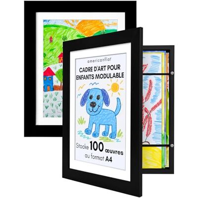 Americanflat Cadre Dessin Enfant à Changer A4 Noir avec Passe-Partout et 25,5 x 32 cm sans Passe-Partout Cadres avec Ouverture Frontale Pouvant Contenir 100 Pièces Lot de 2 - Publicité Americanflat Cadre Dessin Enfant à Changer A4 Noir avec Passe-Partout et 25,5 x 32 cm sans Passe-Partout Cadres avec Ouverture Frontale Pouvant Contenir 100 Pièces Lot de 2 - Publicité