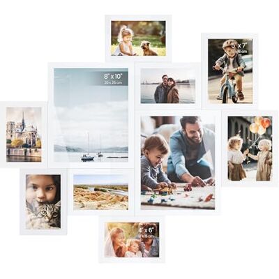SONGMICS Lot de 4 cadres photo, 10 x 15 cm, montage sans outils KAVI Collection URPF100WZ01 Lot de 2 cadres photo de 20 x 25 cm, quatre de 12 x 17 cm, 4 cadres de 10 x 15 cm, blanc nuage - Publicité SONGMICS Lot de 4 cadres photo, 10 x 15 cm, montage sans outils KAVI Collection URPF100WZ01 Lot de 2 cadres photo de 20 x 25 cm, quatre de 12 x 17 cm, 4 cadres de 10 x 15 cm, blanc nuage - Publicité