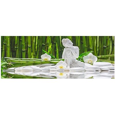 levandeo Tableau en Verre Bouddha Bouddha et Pierres en Bambou 80 x 30 cm - Publicité levandeo Tableau en Verre Bouddha Bouddha et Pierres en Bambou 80 x 30 cm - Publicité