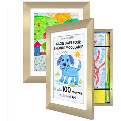 Americanflat Cadre Dessin Enfant à Changer A4 Doré avec Passe-Partout et 25,5 x 32 cm sans Passe-Partout Cadres avec Ouverture Frontale Pouvant Contenir 100 Pièces Lot de 2 - Publicité Americanflat Cadre Dessin Enfant à Changer A4 Doré avec Passe-Partout et 25,5 x 32 cm sans Passe-Partout Cadres avec Ouverture Frontale Pouvant Contenir 100 Pièces Lot de 2 - Publicité