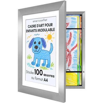 Americanflat Cadre Dessin Enfant à Changer A4 Argenté avec Passe-Partout et 25,5 x 32 cm sans Passe-Partout Cadres avec Ouverture Frontale Pouvant Contenir 100 Pièces - Publicité Americanflat Cadre Dessin Enfant à Changer A4 Argenté avec Passe-Partout et 25,5 x 32 cm sans Passe-Partout Cadres avec Ouverture Frontale Pouvant Contenir 100 Pièces - Publicité