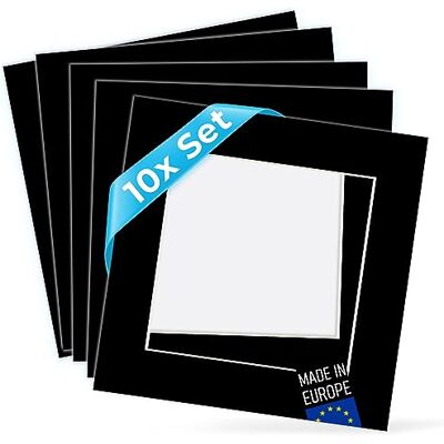 PHOTOLINI 10 x Passe-Partout Noir pour Photos 30 x 30 cm (20 x 20 cm) - Publicité PHOTOLINI 10 x Passe-Partout Noir pour Photos 30 x 30 cm (20 x 20 cm) - Publicité