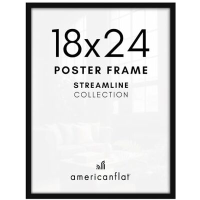 Americanflat 18x24 Poster Frame with Polished Plexiglass Streamline Collection Thin Border Picture Frame for Wall Display Hanging Hardware Included Black - Publicité Americanflat 18x24 Poster Frame with Polished Plexiglass Streamline Collection Thin Border Picture Frame for Wall Display Hanging Hardware Included Black - Publicité