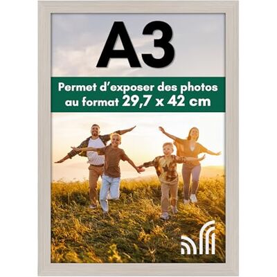Americanflat Cadre Photo A3 Bois Clair Cadre A3 en MDF avec Verre Incassable Poli et Matériel de Suspension Intégré Format Horizontal et Vertical pour Mur - Publicité Americanflat Cadre Photo A3 Bois Clair Cadre A3 en MDF avec Verre Incassable Poli et Matériel de Suspension Intégré Format Horizontal et Vertical pour Mur - Publicité