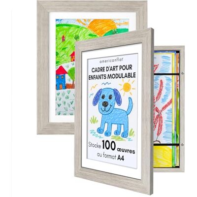 Americanflat Cadre Dessin Enfant à Changer A4 Bois Flotté avec Passe-Partout et 25,5 x 32 cm sans Passe-Partout Cadres avec Ouverture Frontale Pouvant Contenir 100 Pièces Lot de 2 - Publicité Americanflat Cadre Dessin Enfant à Changer A4 Bois Flotté avec Passe-Partout et 25,5 x 32 cm sans Passe-Partout Cadres avec Ouverture Frontale Pouvant Contenir 100 Pièces Lot de 2 - Publicité