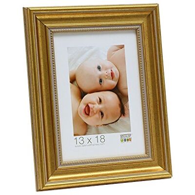 Cadre Photo Deknudt S45HA1 Or avec Bord de Perles - Publicité Cadre Photo Deknudt S45HA1 Or avec Bord de Perles - Publicité