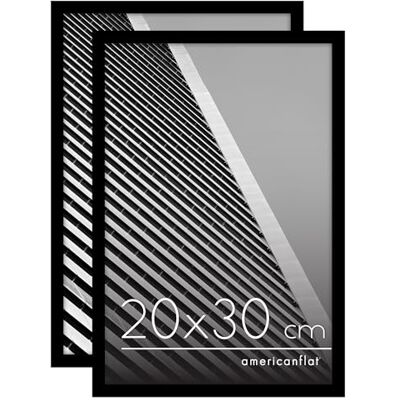 Americanflat Cadre Photo 20x30 cm Noir Cadre 30x20 cm avec Bordure Fine, Vitre Antichoc, Chevalet et Matériel de Suspension Intégré pour Mur et Surface Plane Lot de 2 - Publicité Americanflat Cadre Photo 20x30 cm Noir Cadre 30x20 cm avec Bordure Fine, Vitre Antichoc, Chevalet et Matériel de Suspension Intégré pour Mur et Surface Plane Lot de 2 - Publicité