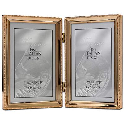 Lawrence Frames 11746D Cadre photo classique double à bordure perles 10,2 x 15,2 cm Doré - Publicité Lawrence Frames 11746D Cadre photo classique double à bordure perles 10,2 x 15,2 cm Doré - Publicité
