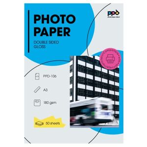 PPD Lot de 50 Feuilles de Papier Photo Jet d'Encre A3 Double Face Brillant/Brillant (180 g/m²) -106 - Publicité