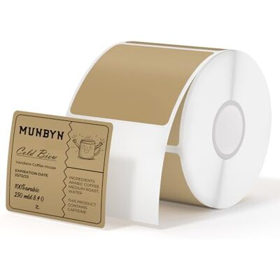 MUNBYN Étiquettes thermiques directes 50 x 50 mm, papier kraft, autocollantes, carrées, sans BPA ni BPS, pour imprimantes thermiques Rouleau de 750 étiquettes - Publicité MUNBYN Étiquettes thermiques directes 50 x 50 mm, papier kraft, autocollantes, carrées, sans BPA ni BPS, pour imprimantes thermiques Rouleau de 750 étiquettes - Publicité