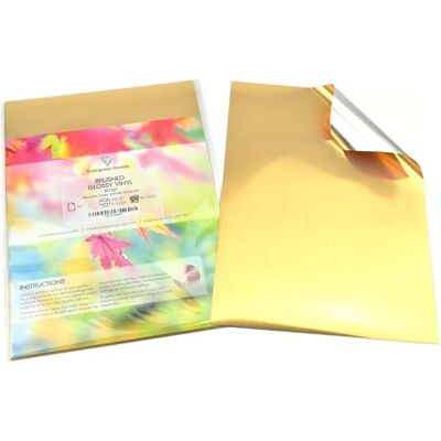 EVG EverGreen Goods Lot de 10 Feuilles A4 Doré Brossé Imperméables Vinyle Auto-Adhésif, Autocollant Compatible Cricut & Silhouette Étiquettes Imprimables et Personnalisables Vinyle Imperméable - Publicité EVG EverGreen Goods Lot de 10 Feuilles A4 Doré Brossé Imperméables Vinyle Auto-Adhésif, Autocollant Compatible Cricut & Silhouette Étiquettes Imprimables et Personnalisables Vinyle Imperméable - Publicité