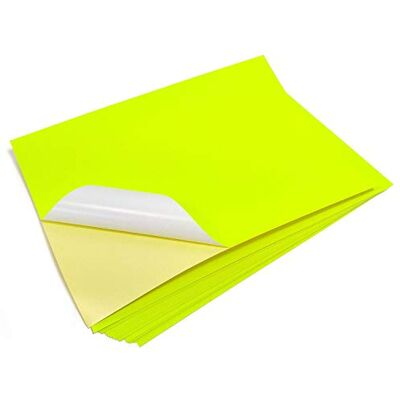 EVG Evergreen Goods Lot de 10 Feuilles A4 d'Étiquettes Autocollantes Jaune Fluo - Publicité EVG Evergreen Goods Lot de 10 Feuilles A4 d'Étiquettes Autocollantes Jaune Fluo - Publicité