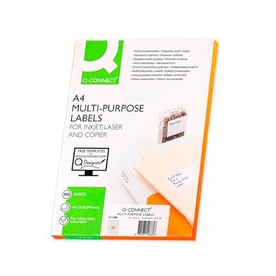 Q-Connect 26356 Lot de 1400 Etiquettes adhésive coins arrondis imprimante Jet encre laser copieur boîte 100 feuilles 99 x 381 mm Assorties - Publicité Q-Connect 26356 Lot de 1400 Etiquettes adhésive coins arrondis imprimante Jet encre laser copieur boîte 100 feuilles 99 x 381 mm Assorties - Publicité