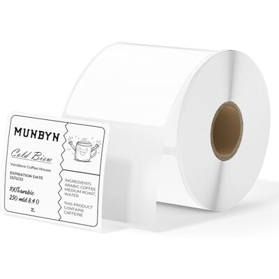 MUNBYN Étiquettes thermiques Carrée 2"x2", Compatibles avec de Nombreuses Imprimantes Thermiques, Forte Adhésivité, étiquettes d'adresse Blanches pour Code-barres, 750 Feuilles/Rouleau - Publicité MUNBYN Étiquettes thermiques Carrée 2"x2", Compatibles avec de Nombreuses Imprimantes Thermiques, Forte Adhésivité, étiquettes d'adresse Blanches pour Code-barres, 750 Feuilles/Rouleau - Publicité