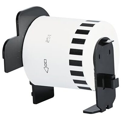 Dragon DK-22251 Continuous Labels Roll, 62mm(W) x 15.24m(L) Red & Black Print on White Compatible with Brother P-Touch QL-800, QL-810W, QL-820NWB Comes with Holder - Publicité Dragon DK-22251 Continuous Labels Roll, 62mm(W) x 15.24m(L) Red & Black Print on White Compatible with Brother P-Touch QL-800, QL-810W, QL-820NWB Comes with Holder - Publicité