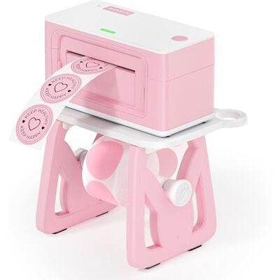 MUNBYN Nouveau Porte-Étiquettes ,Rouleau Imprimante Thermiques/Imprimantes D'Étiquettes Thermiques Porte-Étiquettes,Compatible avec les Imprimante Etiquette expedition 4 * 6,Blanc-Rosé. Publicité MUNBYN Nouveau Porte-Étiquettes ,Rouleau Imprimante Thermiques/Imprimantes D'Étiquettes Thermiques Porte-Étiquettes,Compatible avec les Imprimante Etiquette expedition 4 * 6,Blanc-Rosé. Publicité