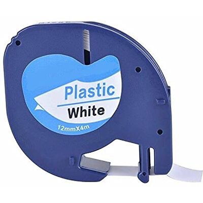 Ruban Dymo S0721610 - 12mm x 4m - Blanc/Noir - Compatible avec Dymo LetraTag - Publicité Ruban Dymo S0721610 - 12mm x 4m - Blanc/Noir - Compatible avec Dymo LetraTag - Publicité