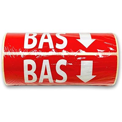 UNIVERS GRAPHIQUE M-7 500 Etiquettes BAS Rouge mm Etiquette de Signalisation BAS Papier Brillant rouge avec une impression blanche avec affichage BAS Colle forte Permanente pour colis avec sens - Publicité UNIVERS GRAPHIQUE M-7 500 Etiquettes BAS Rouge mm Etiquette de Signalisation BAS Papier Brillant rouge avec une impression blanche avec affichage BAS Colle forte Permanente pour colis avec sens - Publicité