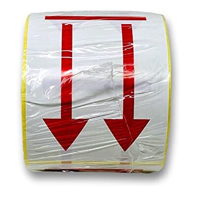 UNIVERS GRAPHIQUE M-9 500 Etiquettes Fleche ROUGE 90 x 130 mm Etiquette de Signalisation sens de port Papier Brillant blanc impression ROUGE avec affichage Fleche ROUGE Colle forte Permanente pour colis avec sens - Publicité UNIVERS GRAPHIQUE M-9 500 Etiquettes Fleche ROUGE 90 x 130 mm Etiquette de Signalisation sens de port Papier Brillant blanc impression ROUGE avec affichage Fleche ROUGE Colle forte Permanente pour colis avec sens - Publicité