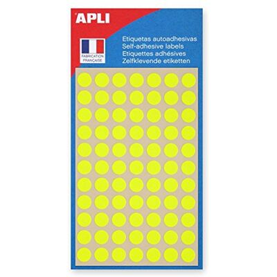 AGIPA - Rond 8 mm - Jaune - 385 étiquettes - Étiquettes autocollantes - Publicité AGIPA - Rond 8 mm - Jaune - 385 étiquettes - Étiquettes autocollantes - Publicité