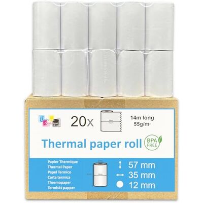 UNIVERS GRAPHIQUE 20 petits Rouleaux d'Addition pour Calculatrice avec Imprimante Calculatrices de Bureau impression Impact non thermique papier ordinaire 100% sans Bois 57 x 35 x12 mm Blanc - Publicité UNIVERS GRAPHIQUE 20 petits Rouleaux d'Addition pour Calculatrice avec Imprimante Calculatrices de Bureau impression Impact non thermique papier ordinaire 100% sans Bois 57 x 35 x12 mm Blanc - Publicité