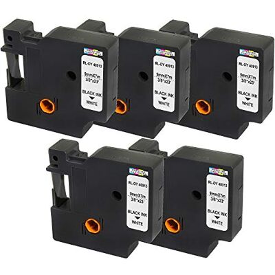 PRESTIGE CARTRIDGE 5 Compatibles Rubans d'étiquettes D1 40913 S0720680 Noir sur Blanc 9mm x 7m pour DYMO LabelManager LM 160 210D 220P 260P 280 360D 420P 450D 500TS PnP MobileLabeler LabelPoint LabelWriter LW 450 Duo - Publicité PRESTIGE CARTRIDGE 5 Compatibles Rubans d'étiquettes D1 40913 S0720680 Noir sur Blanc 9mm x 7m pour DYMO LabelManager LM 160 210D 220P 260P 280 360D 420P 450D 500TS PnP MobileLabeler LabelPoint LabelWriter LW 450 Duo - Publicité