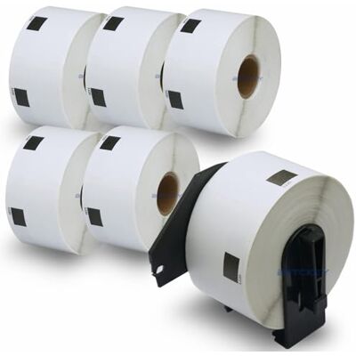 BETCKEY 6 Rouleaux DK-11220 Étiquettes Papier Thermique Compatible avec Brother, 39mm x 48mm, 3720 Étiquettes pour Imprimantes d'Étiquettes QL Brother (1 Fixateurs Réutilisables) - Publicité BETCKEY 6 Rouleaux DK-11220 Étiquettes Papier Thermique Compatible avec Brother, 39mm x 48mm, 3720 Étiquettes pour Imprimantes d'Étiquettes QL Brother (1 Fixateurs Réutilisables) - Publicité
