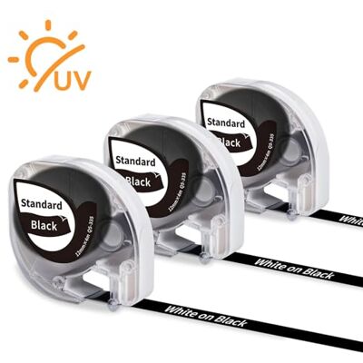 Phomemo P12 Ruban pour Étiqueteuse Compatible avec Dymo LetraTag Ruban Plastique 12mm x 4m Blanc sur Noir, Résistantes à La Chaleur Ruban Compatible avec Dymo LetraTag LT-100H LT-100T XR LT-110T 200B - Publicité Phomemo P12 Ruban pour Étiqueteuse Compatible avec Dymo LetraTag Ruban Plastique 12mm x 4m Blanc sur Noir, Résistantes à La Chaleur Ruban Compatible avec Dymo LetraTag LT-100H LT-100T XR LT-110T 200B - Publicité