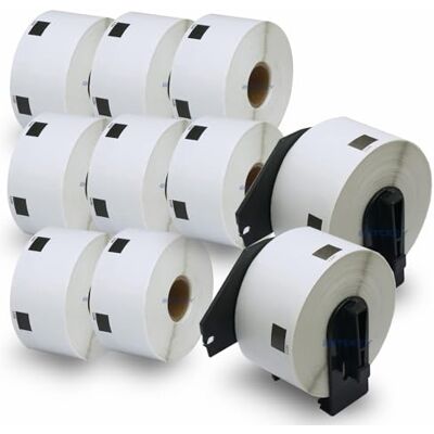 BETCKEY 10 Rouleaux DK-11220 Étiquettes Papier Thermique Compatible avec Brother, 39mm x 48mm, 6200 Étiquettes pour Imprimantes d'Étiquettes QL Brother (2 Fixateurs Réutilisables) - Publicité BETCKEY 10 Rouleaux DK-11220 Étiquettes Papier Thermique Compatible avec Brother, 39mm x 48mm, 6200 Étiquettes pour Imprimantes d'Étiquettes QL Brother (2 Fixateurs Réutilisables) - Publicité